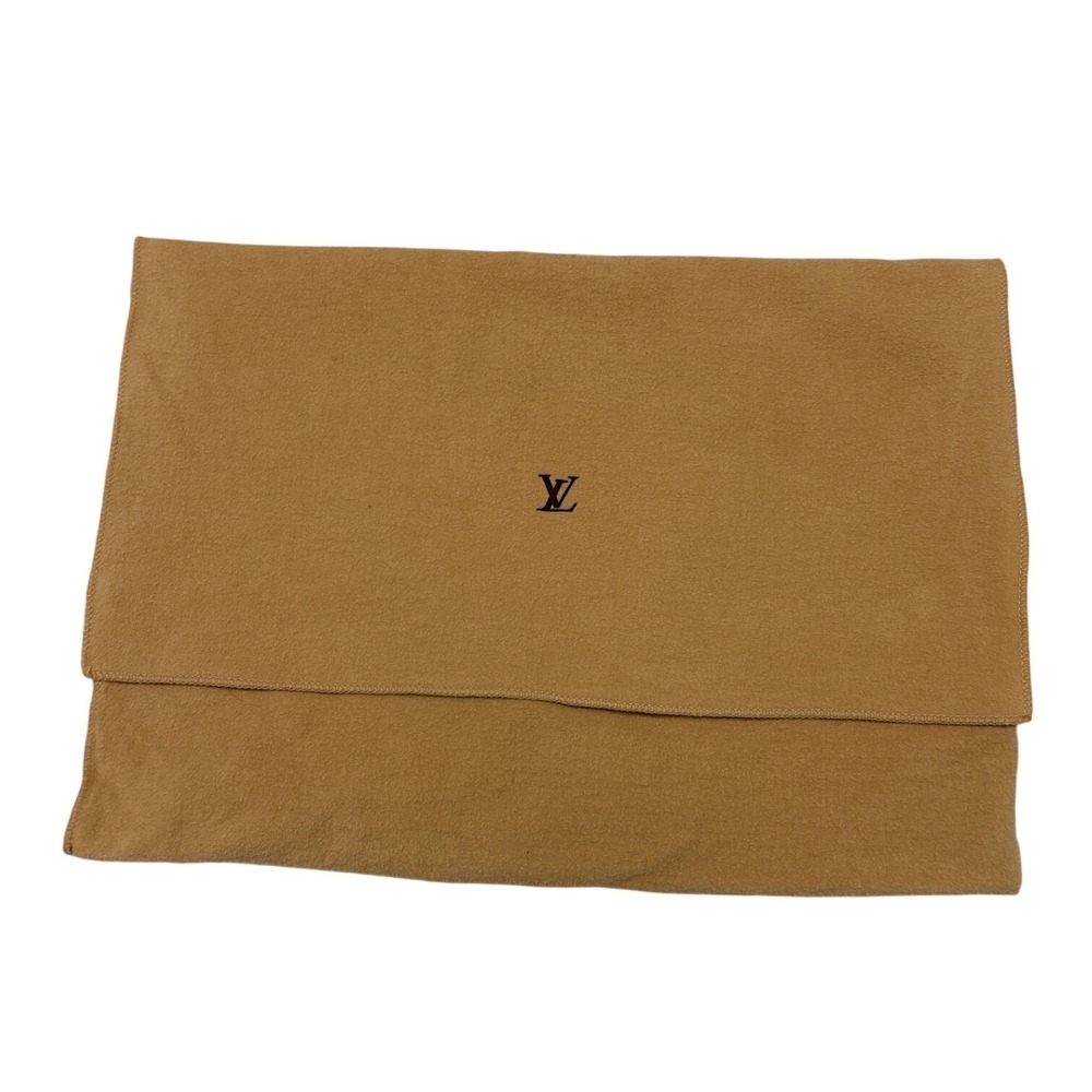 Louis Vuitton Tan Flannel Fold Over Dust Bag Embroidered LV Logo 17x12 Folded